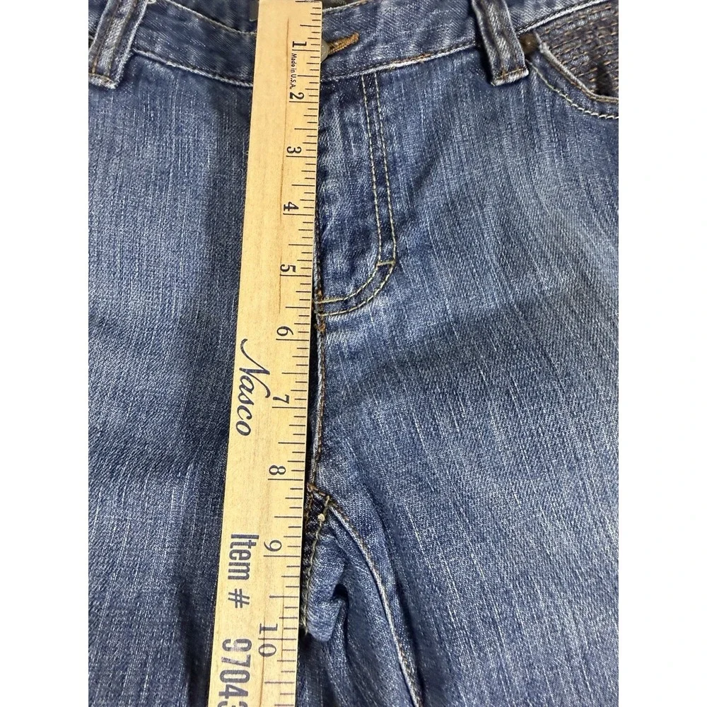Liz Claiborne Bootcut Jeans Women's Size 8 Blue Stretch Denim Mid Rise Embroider - Picture 5 of 5